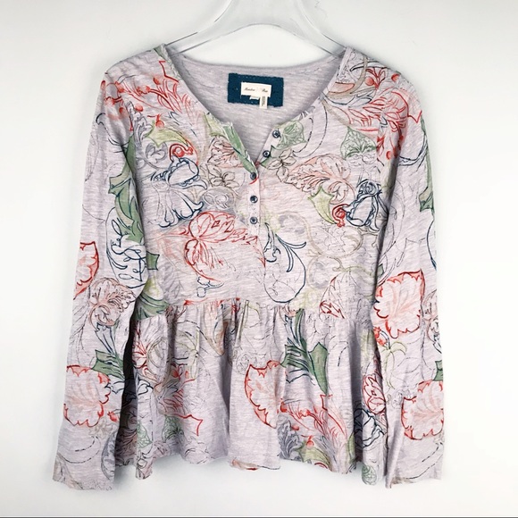 Anthropologie Tops - ❌SOLD❌Anthropologie Meadow Rue Peplum Floral